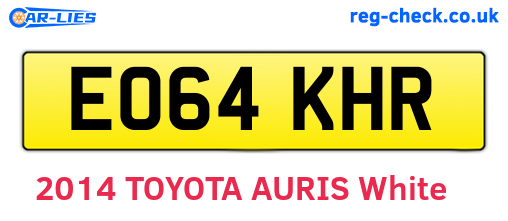 EO64KHR are the vehicle registration plates.