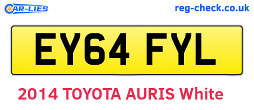 EY64FYL are the vehicle registration plates.