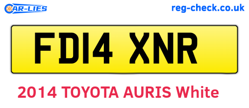 FD14XNR are the vehicle registration plates.