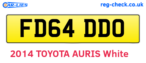 FD64DDO are the vehicle registration plates.