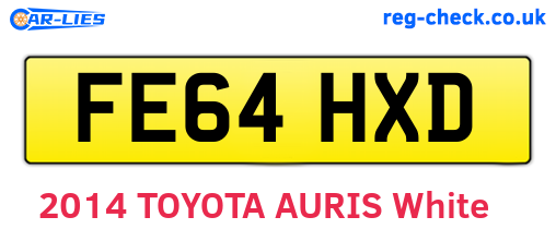 FE64HXD are the vehicle registration plates.