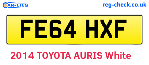 FE64HXF are the vehicle registration plates.