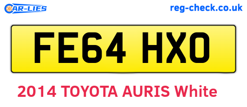 FE64HXO are the vehicle registration plates.