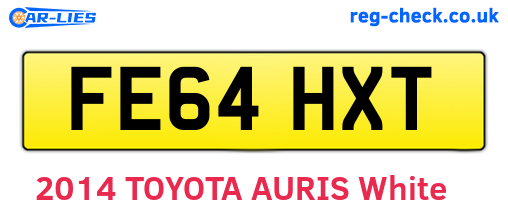 FE64HXT are the vehicle registration plates.