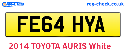 FE64HYA are the vehicle registration plates.
