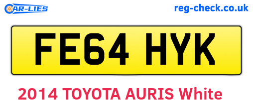FE64HYK are the vehicle registration plates.
