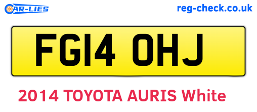 FG14OHJ are the vehicle registration plates.
