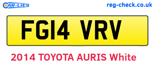FG14VRV are the vehicle registration plates.