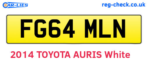 FG64MLN are the vehicle registration plates.