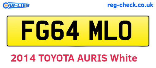 FG64MLO are the vehicle registration plates.