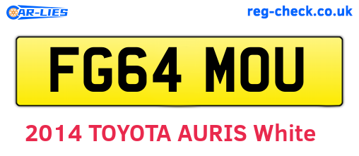 FG64MOU are the vehicle registration plates.