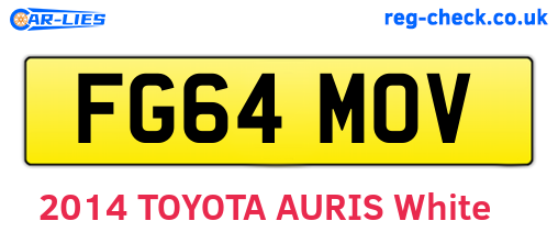 FG64MOV are the vehicle registration plates.