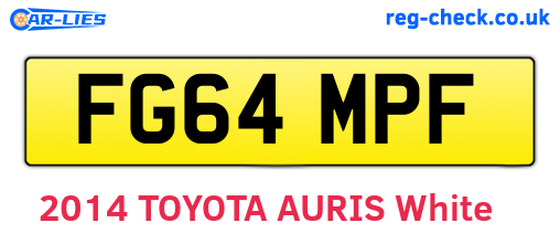 FG64MPF are the vehicle registration plates.