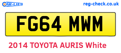 FG64MWM are the vehicle registration plates.
