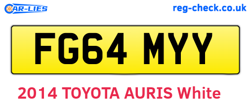 FG64MYY are the vehicle registration plates.