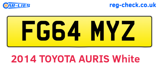 FG64MYZ are the vehicle registration plates.