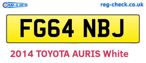 FG64NBJ are the vehicle registration plates.