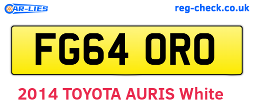 FG64ORO are the vehicle registration plates.