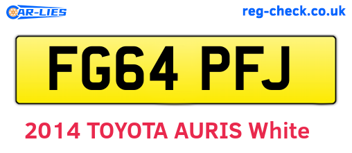 FG64PFJ are the vehicle registration plates.