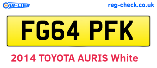 FG64PFK are the vehicle registration plates.
