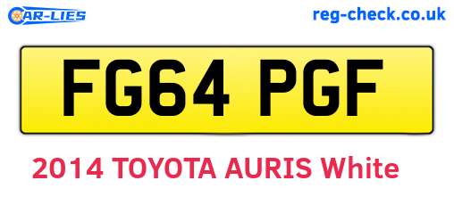 FG64PGF are the vehicle registration plates.