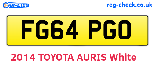 FG64PGO are the vehicle registration plates.