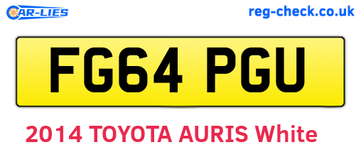 FG64PGU are the vehicle registration plates.