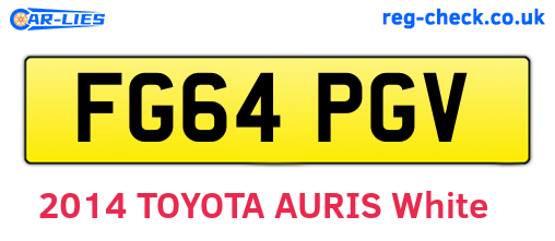 FG64PGV are the vehicle registration plates.