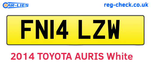 FN14LZW are the vehicle registration plates.
