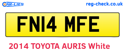 FN14MFE are the vehicle registration plates.