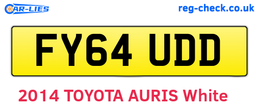 FY64UDD are the vehicle registration plates.