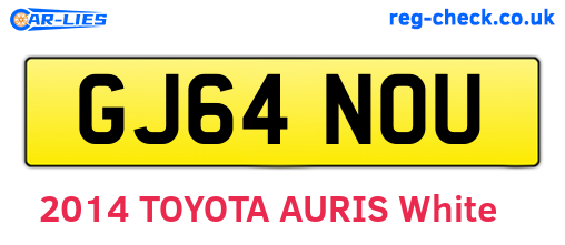 GJ64NOU are the vehicle registration plates.