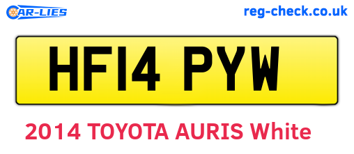 HF14PYW are the vehicle registration plates.