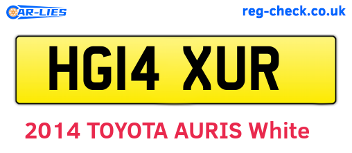 HG14XUR are the vehicle registration plates.