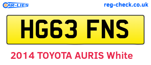HG63FNS are the vehicle registration plates.