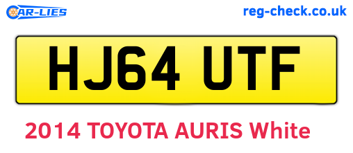 HJ64UTF are the vehicle registration plates.