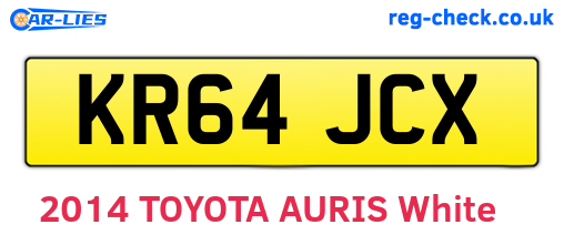 KR64JCX are the vehicle registration plates.