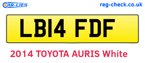 LB14FDF are the vehicle registration plates.
