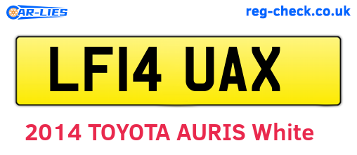 LF14UAX are the vehicle registration plates.