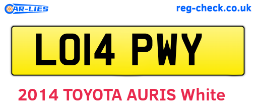 LO14PWY are the vehicle registration plates.