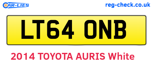 LT64ONB are the vehicle registration plates.