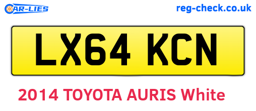 LX64KCN are the vehicle registration plates.