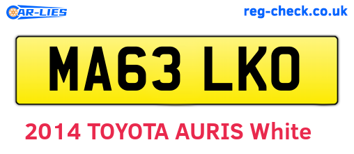MA63LKO are the vehicle registration plates.