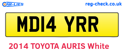 MD14YRR are the vehicle registration plates.