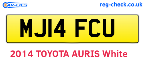 MJ14FCU are the vehicle registration plates.