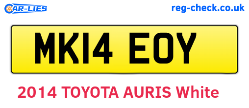 MK14EOY are the vehicle registration plates.