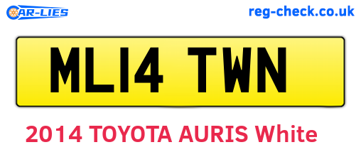 ML14TWN are the vehicle registration plates.