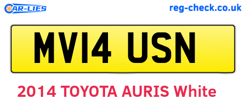 MV14USN are the vehicle registration plates.