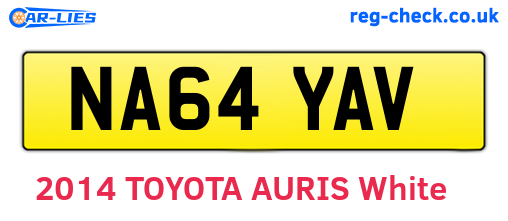 NA64YAV are the vehicle registration plates.