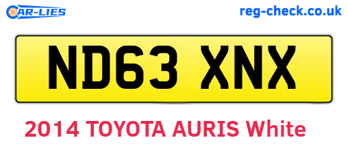 ND63XNX are the vehicle registration plates.